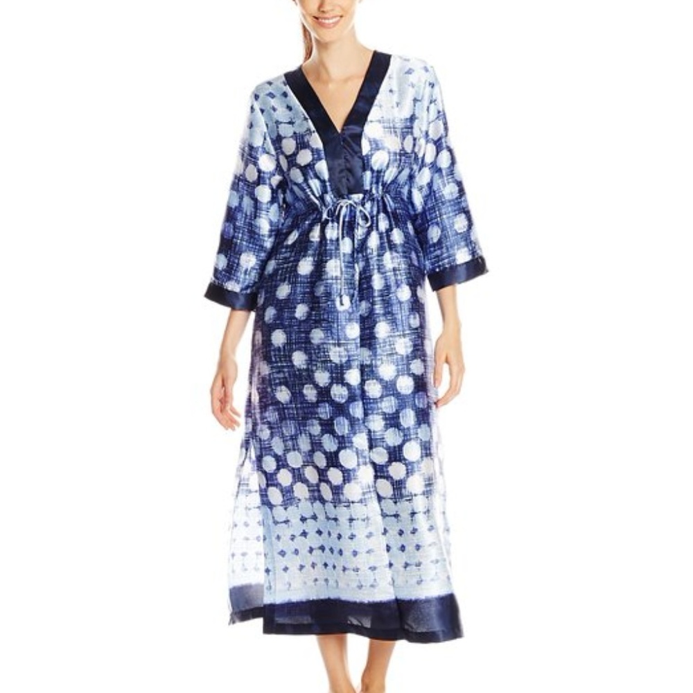 NWOT Oscar de la Renta "BluePrint" Zip Caftan
